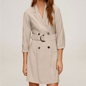 Mango Buttoned Wrap Dress New